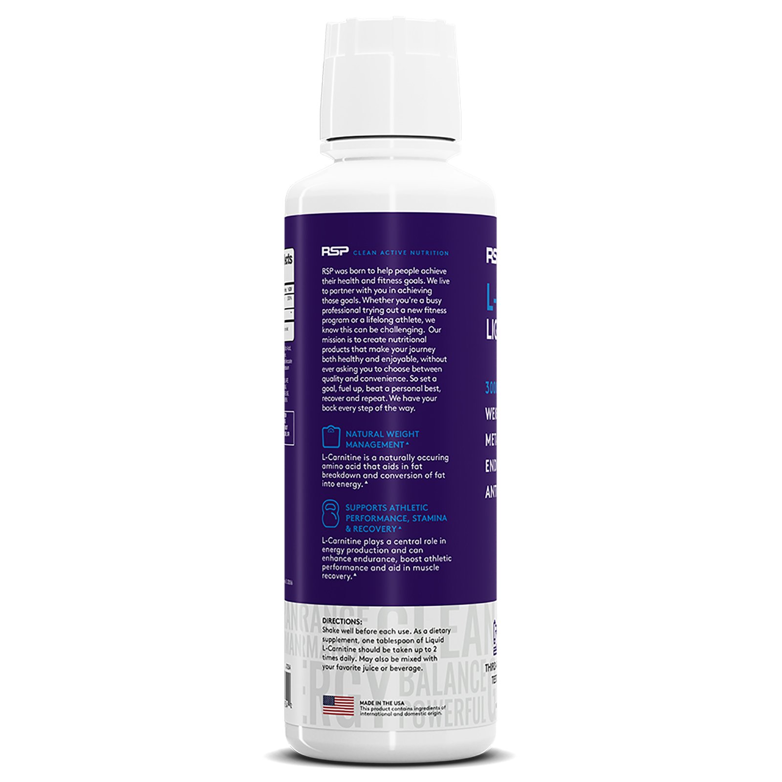 RSP Nutrition, L-Carnitina, Fórmula Líquida, Baga, 3.000 mg, 473 ml (16 fl oz) - Imagem 3