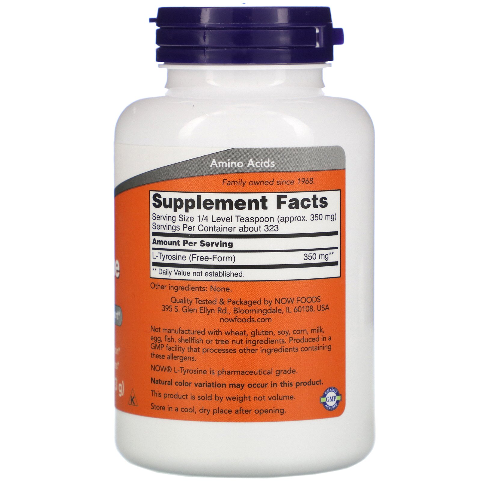 Now Foods, L-Tyrosine Pure Powder, 4 oz (113 g) - Imagem 2