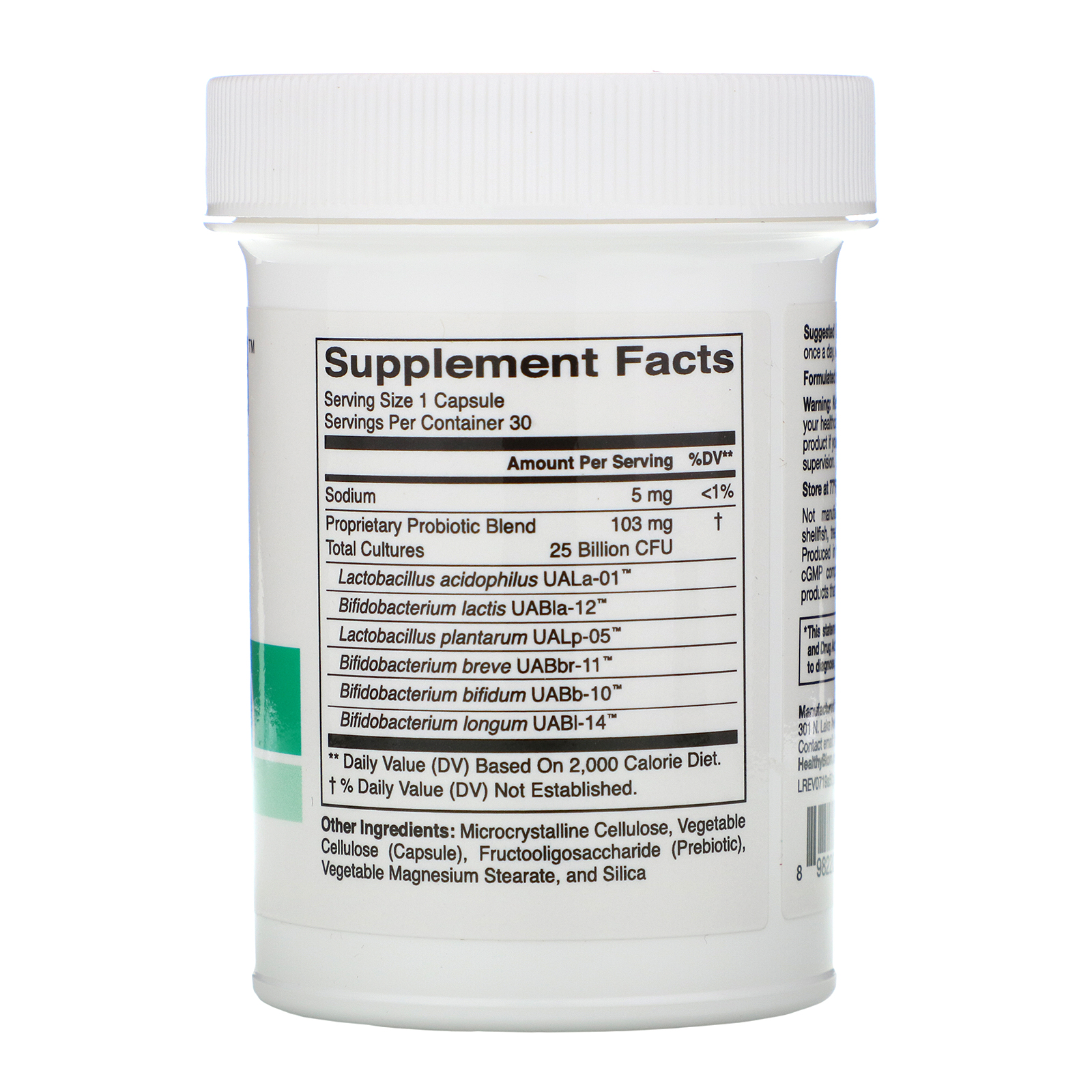 HealthyBiom, Adult 50+ Probiotics, 25 Billion CFU, 30 Veggie Capsules - Imagem 2