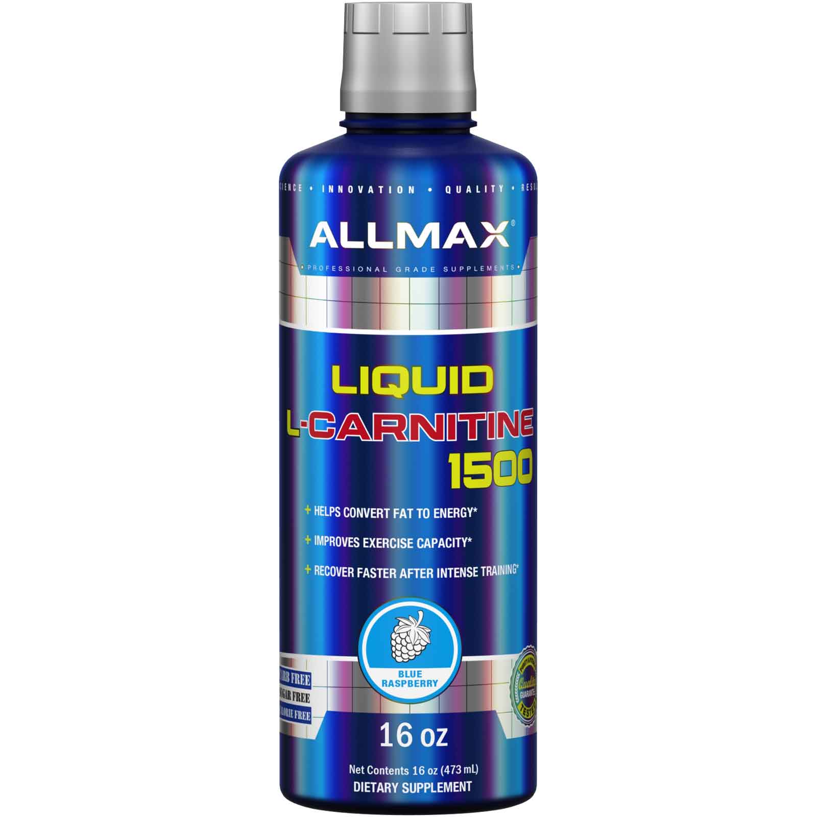 ALLMAX Nutrition, L-Carnitina Líquida 1500, Framboesa Azul, 16 oz (473 ml)