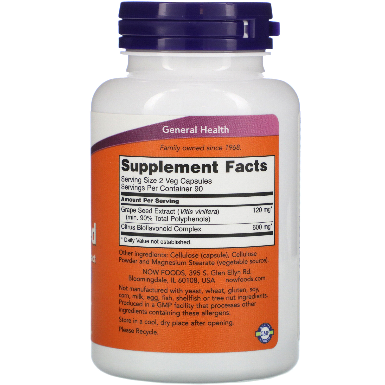 Now Foods, Semente de Uva, Extrato Padronizado, 60 mg, 180 cápsulas vegetais - Imagem 2