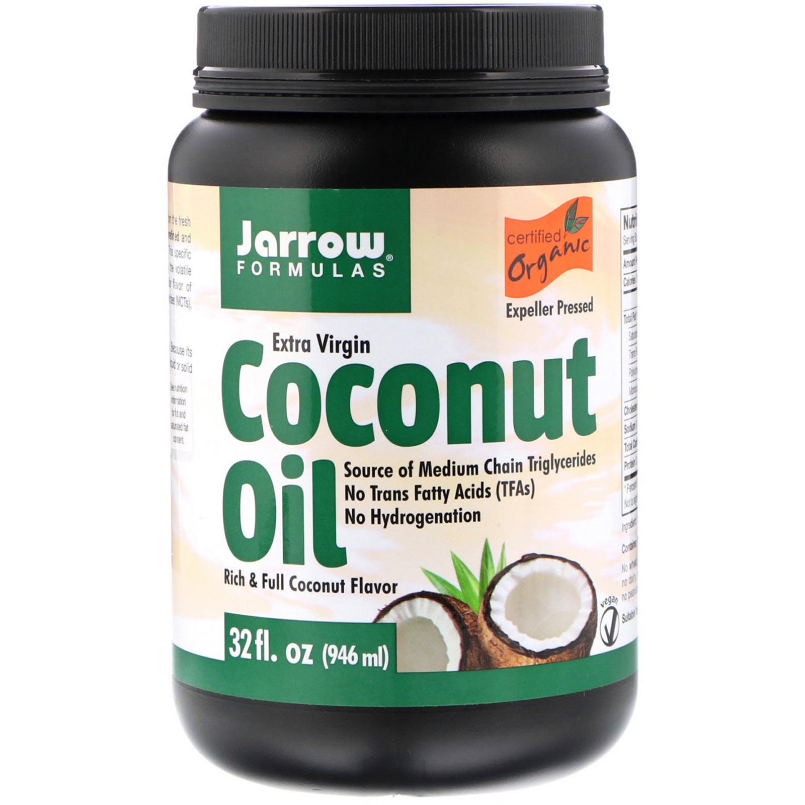 Jarrow Formulas, Óleo de Coco Orgânico Extra Virgem, Prensado a Frio, 946 ml (32 oz)