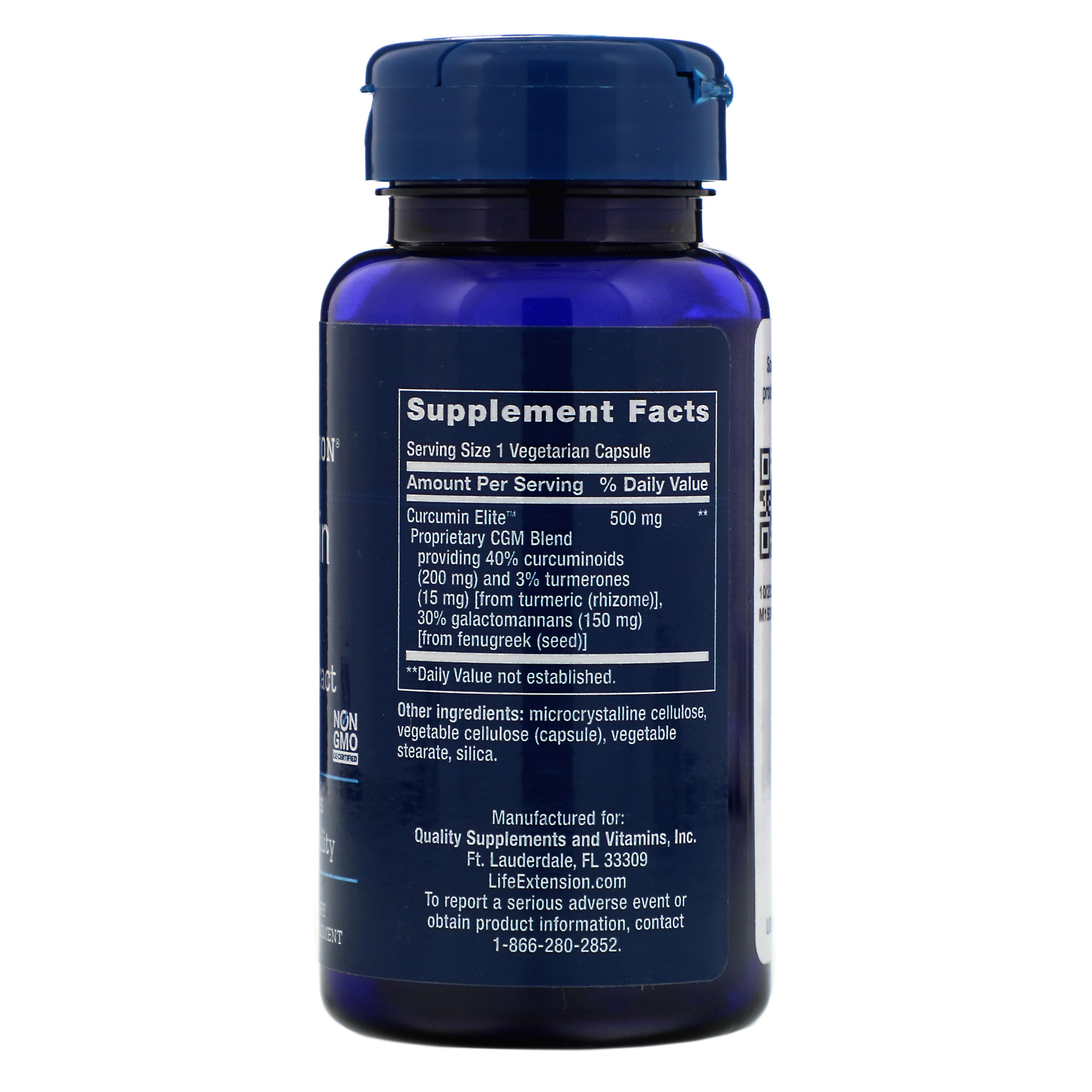 Life Extension, Curcumin Elite, Extrato de Cúrcuma, 30 Cápsulas Vegetarianas - Imagem 2