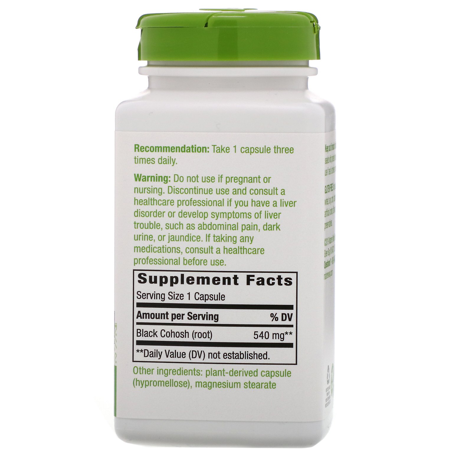Nature's Way, Raiz de Acteia Negra, 540 mg, 180 Cápsulas Vegetais - Imagem 2