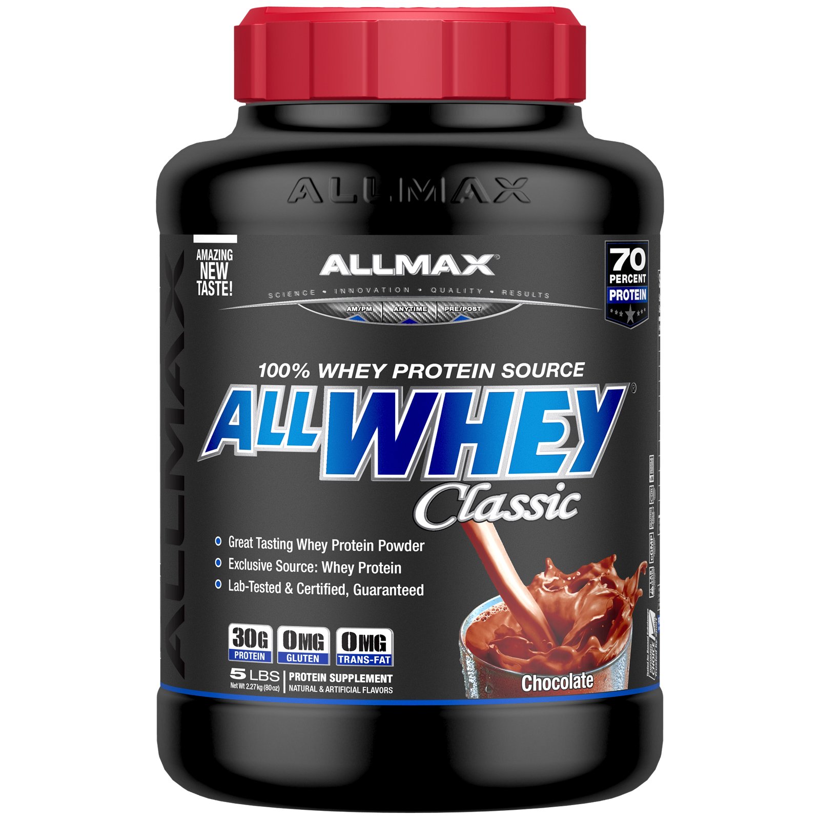 ALLMAX Nutrition, AllWhey Classic, 100% Proteína de soro de leite, Chocolate, 5 lbs (2,27 kg)