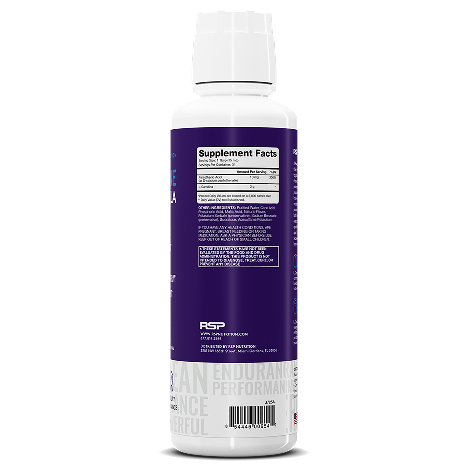 RSP Nutrition, L-Carnitina, Fórmula Líquida, Baga, 3.000 mg, 473 ml (16 fl oz) - Imagem 2