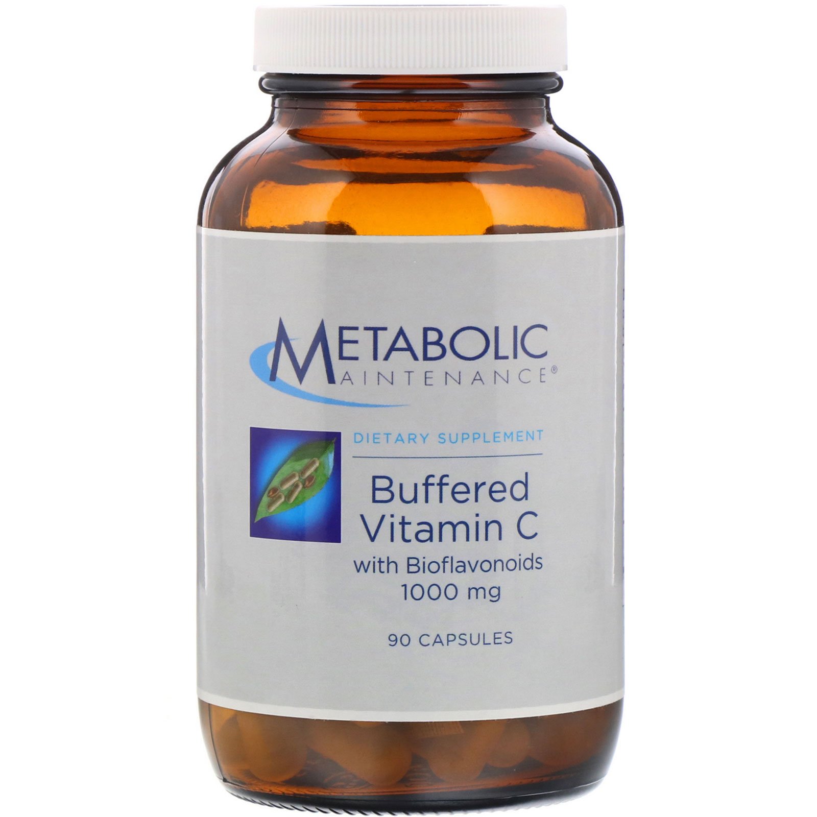 Metabolic Maintenance, Vitamina C Tamponada com Bioflavonoides, 1.000 mg, 90 Cápsulas