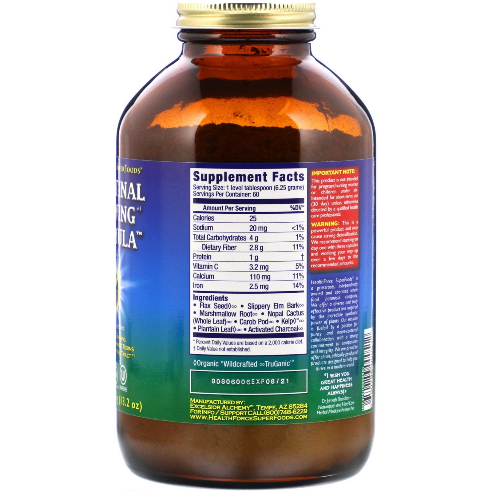 HealthForce Superfoods, Intestinal Drawing Formula, Powder, 13.2 oz (375 g) - Imagem 2