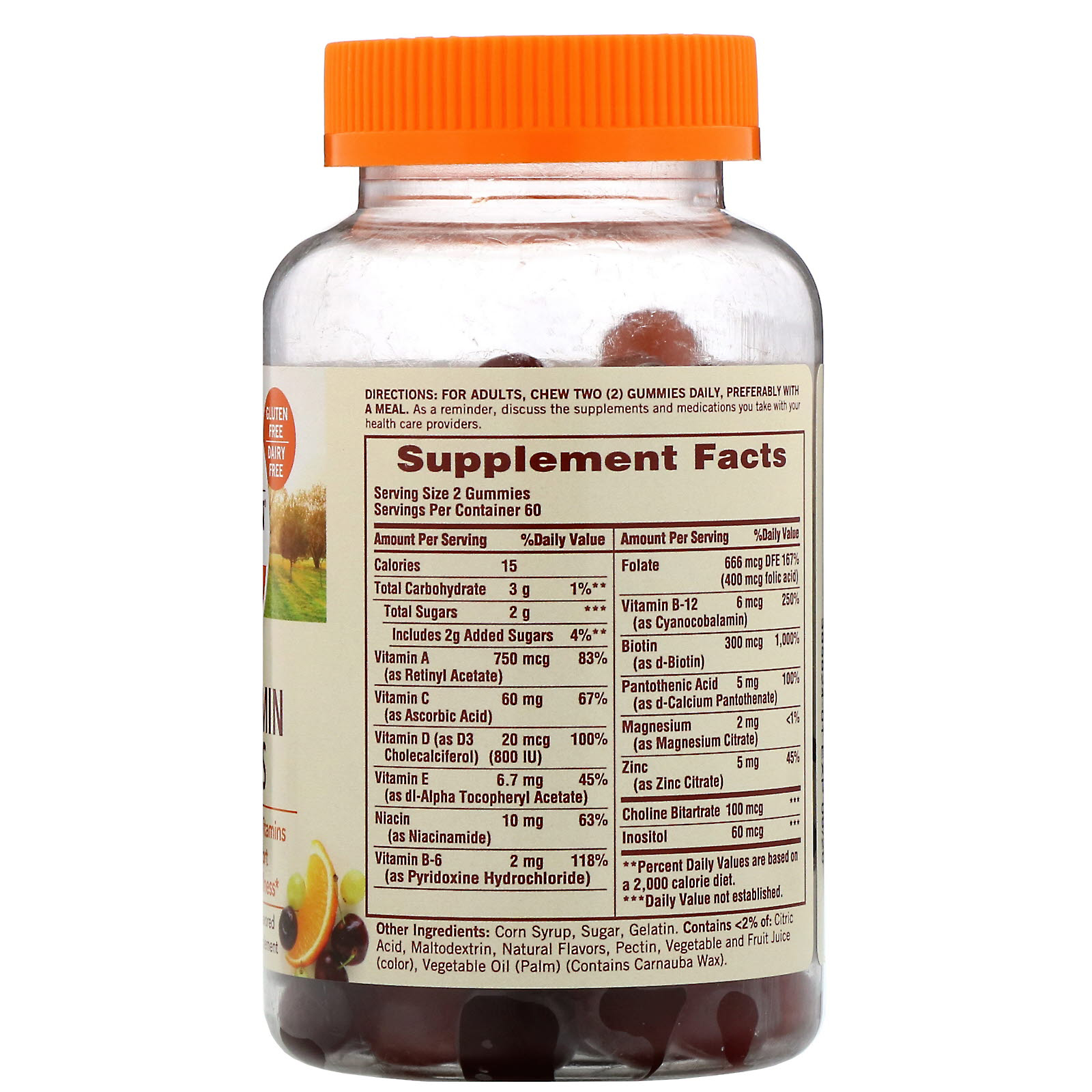 Sundown Naturals, Balas de Goma Multivitamínicas, com Sabor a Uva, Laranja e Cereja, 120 Unidades - Imagem 2