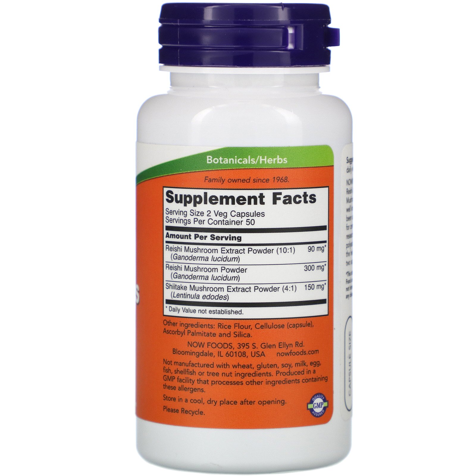 Now Foods, Cogumelos Reishi, 270 mg, 100 Cápsulas Vegetais - Imagem 2