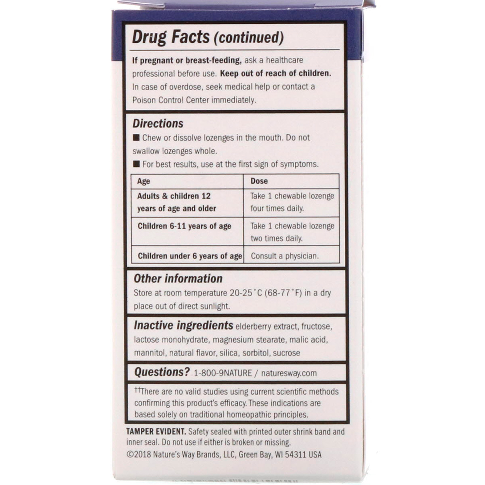 Nature's Way, Sambucus Cuidado de Gripe, Alívio da Gripe com Multi-Sintomas, Pastilhas de Sabugueiro, 30 Tabletes Mastigáveis - Imagem 2