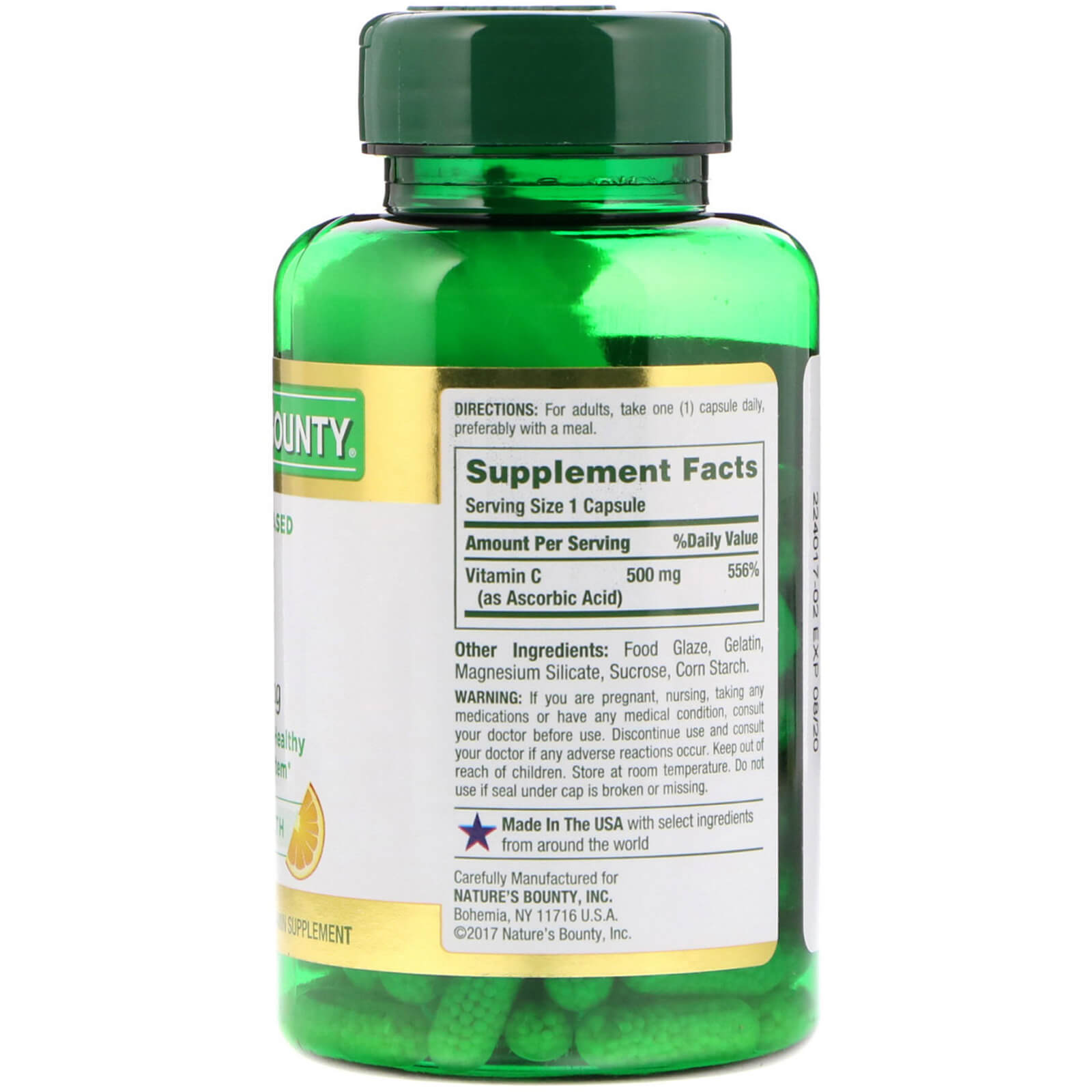 Nature's Bounty, Time Released C, 500 mg, 100 Capsules - Imagem 2