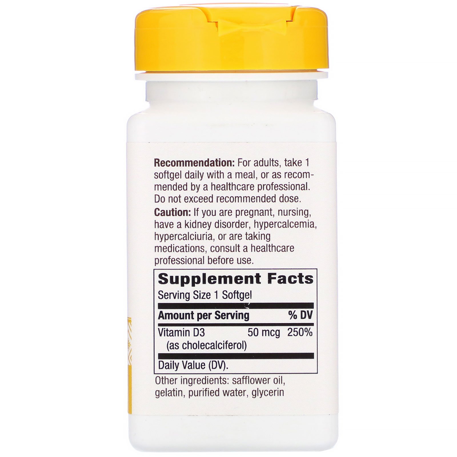 Nature's Way, Vitamin D3, 50 mcg, 240 Softgels - Imagem 2