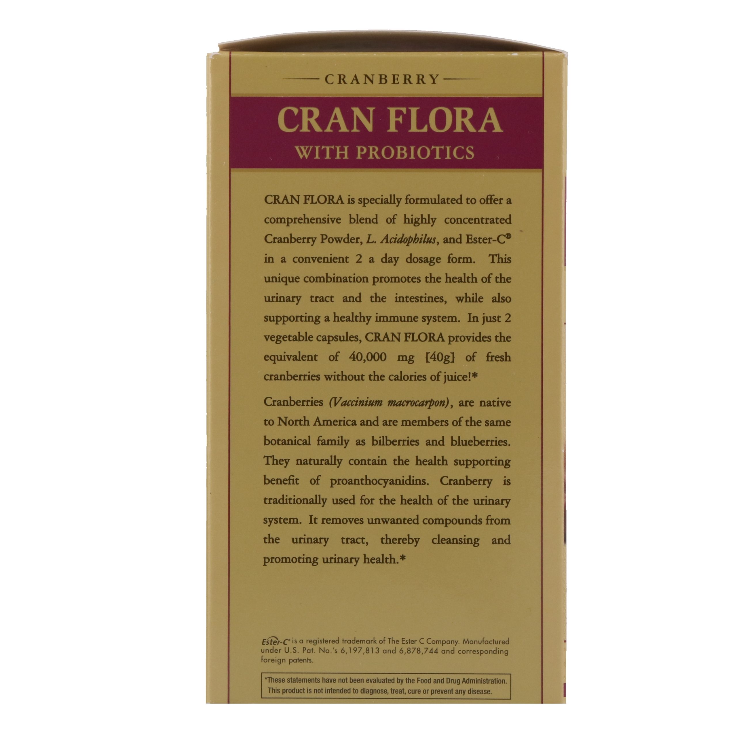 Solgar, Cran Flora, com Probióticos, 60 Cápsulas Vegetais - Imagem 3