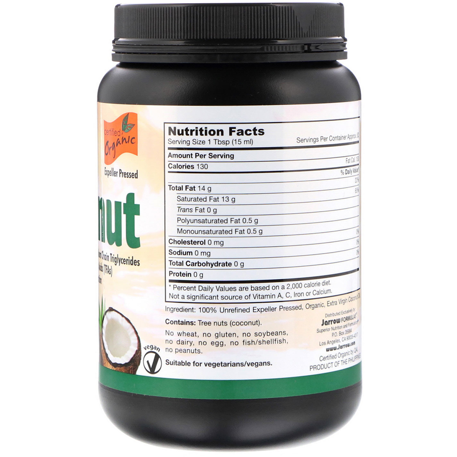 Jarrow Formulas, Óleo de Coco Orgânico Extra Virgem, Prensado a Frio, 946 ml (32 oz) - Imagem 2