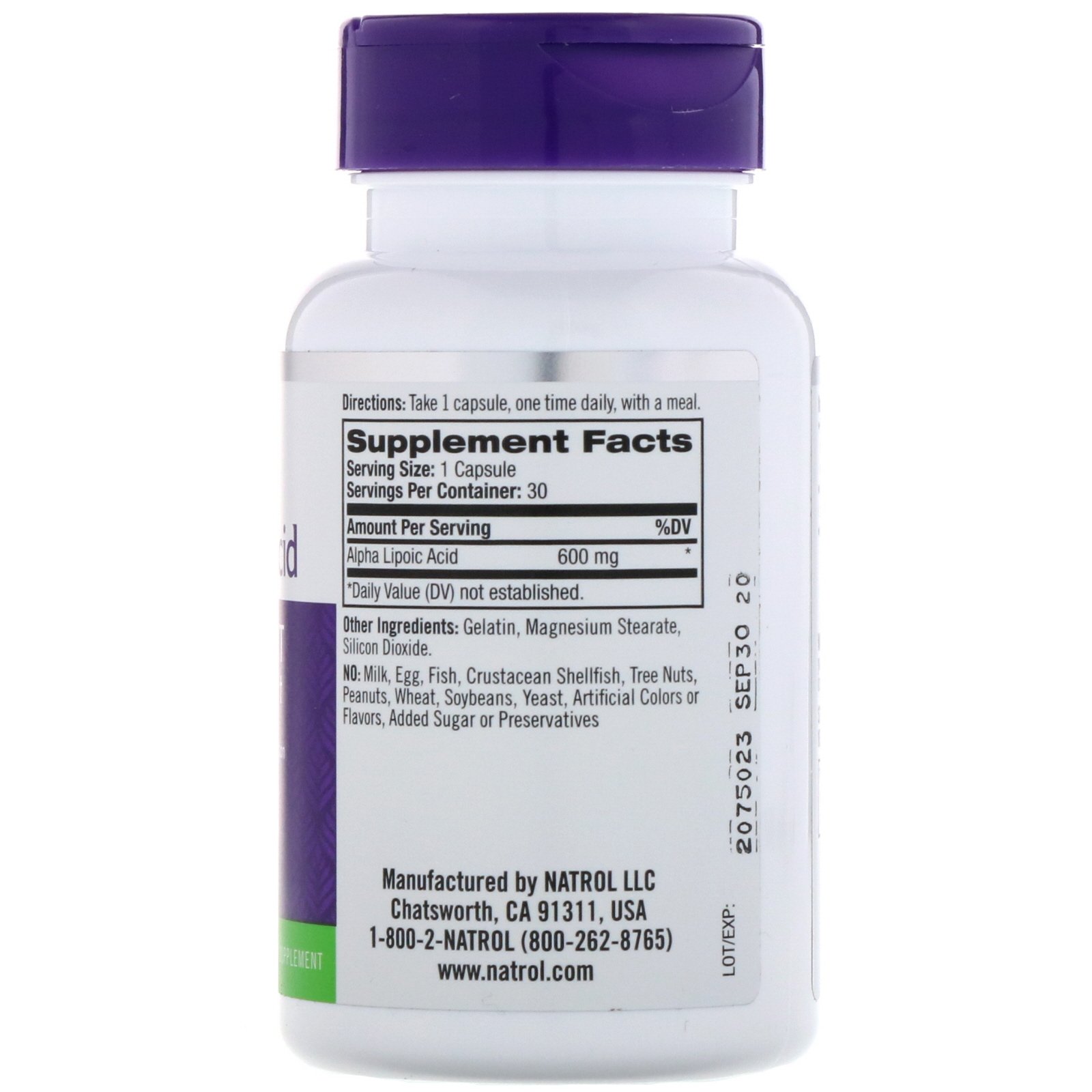 Natrol, Ácido Alfalipoico, 600 mg, 30 Cápsulas - Imagem 2