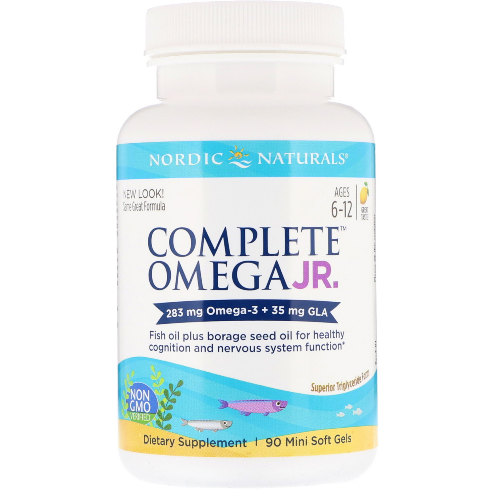 Nordic Naturals, Complete Omega Junior, Ages 6-12, Lemon, 283 mg, 90 Mini Soft Gels - Imagem 3