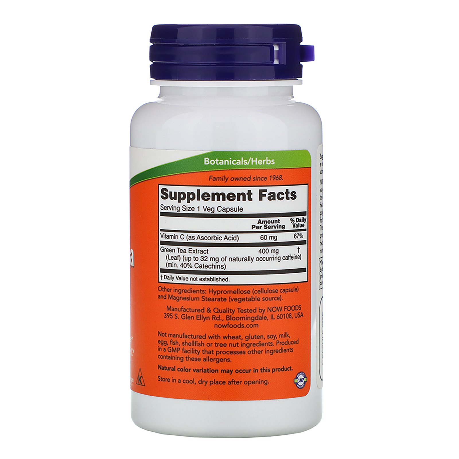 Now Foods, Green Tea Extract, 400 mg, 100 Veg Capsules - Imagem 2
