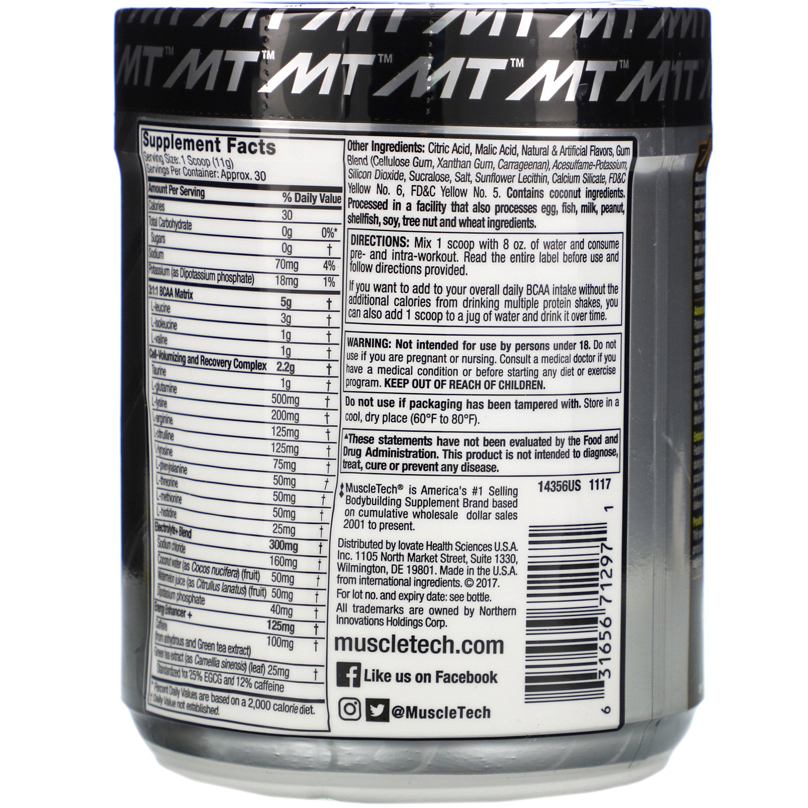 Muscletech, Platinum Amino Plus Energy, Manga Tropical, 317 g (11,19 oz) - Imagem 3