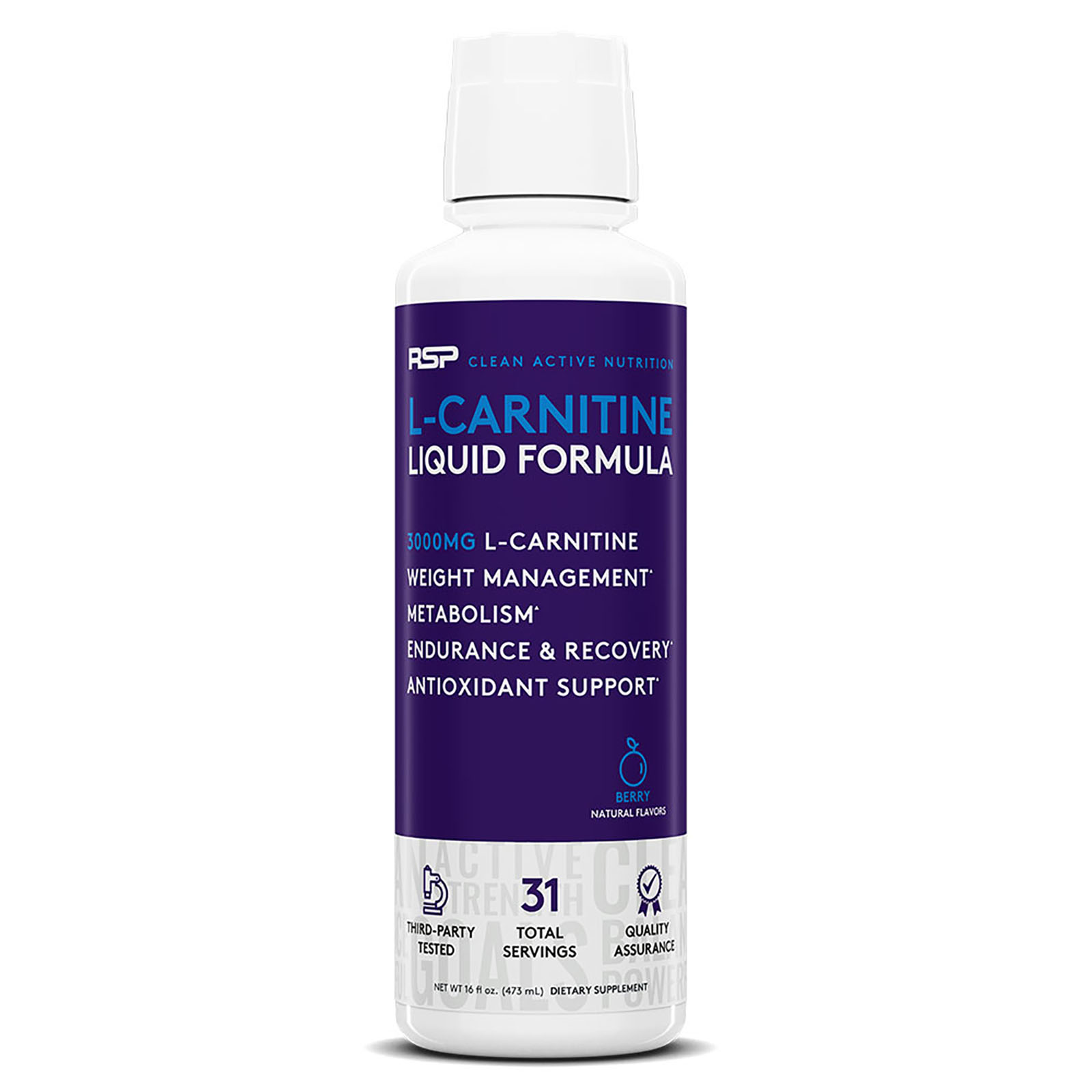 RSP Nutrition, L-Carnitina, Fórmula Líquida, Baga, 3.000 mg, 473 ml (16 fl oz)