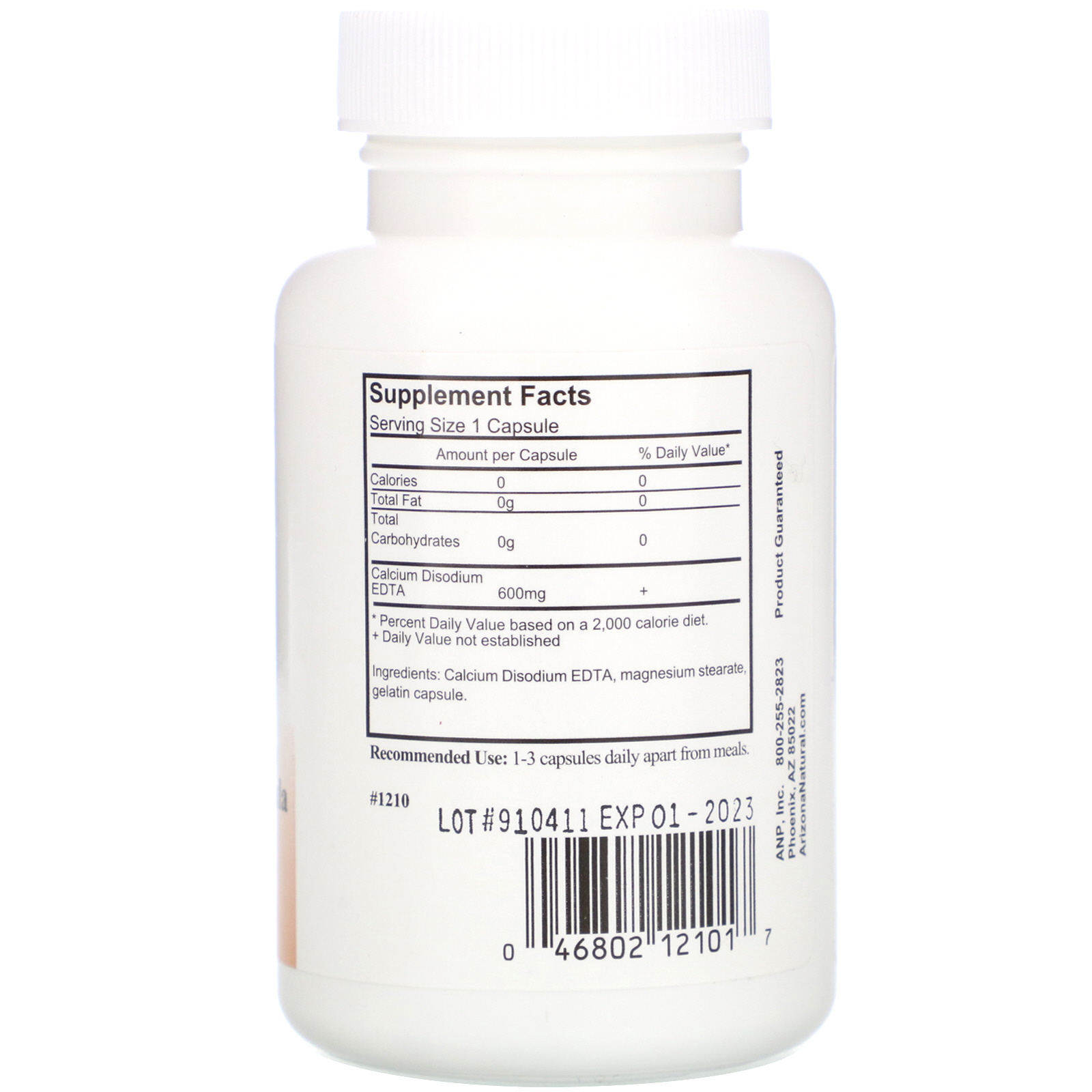 Arizona Natural, EDTA, 600 mg, 100 Cápsulas - Imagem 2