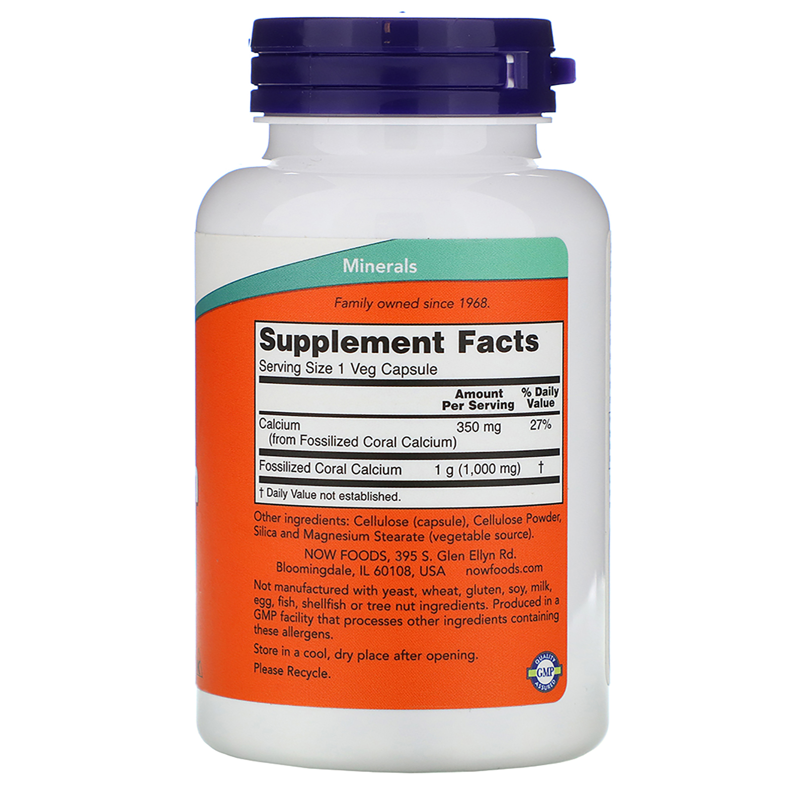 Now Foods, Cálcio Coral, 1000 mg, 100 Cápsulas - Imagem 2
