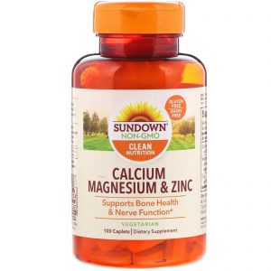 Comprar sundown naturals, calcium magnesium & zinc, 100 cápsulas preço no brasil cálcio osso tópicos de saúde suplemento importado loja 109 online promoção -