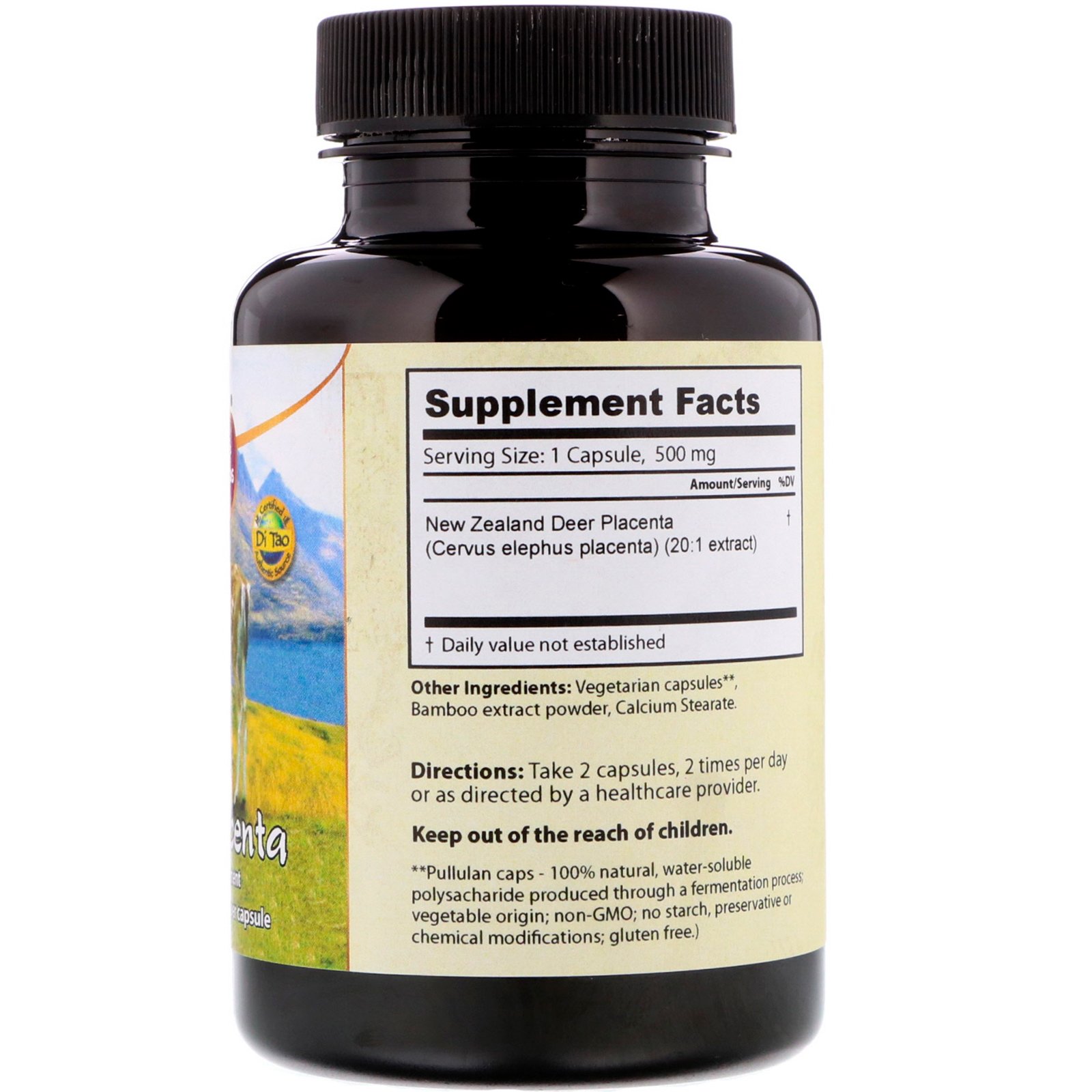 Dragon Herbs, Placenta de veados, 500 mg, 60 Cápsulas - Imagem 2