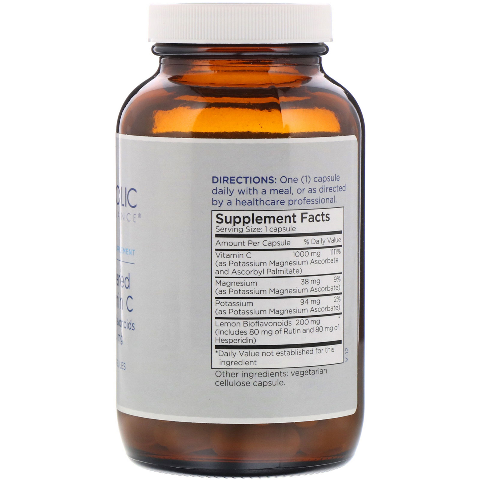 Metabolic Maintenance, Vitamina C Tamponada com Bioflavonoides, 1.000 mg, 90 Cápsulas - Imagem 2