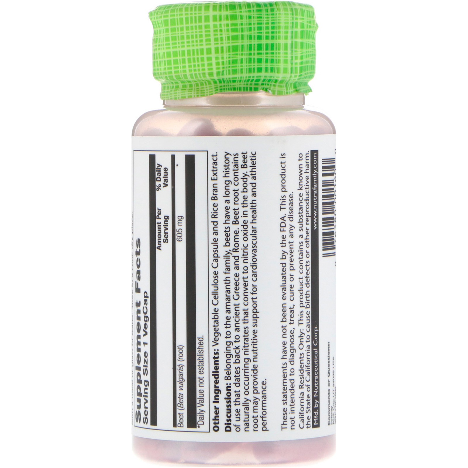 Solaray, Beterraba, 605 mg, 100 Cápsulas Vegetais - Imagem 2