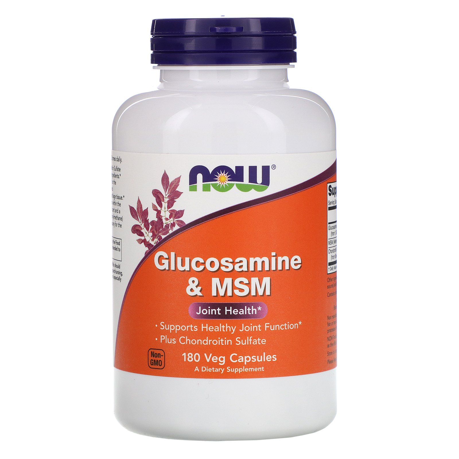 Now Foods, Glucosamina e MSM, 180 Cápsulas Vegetais