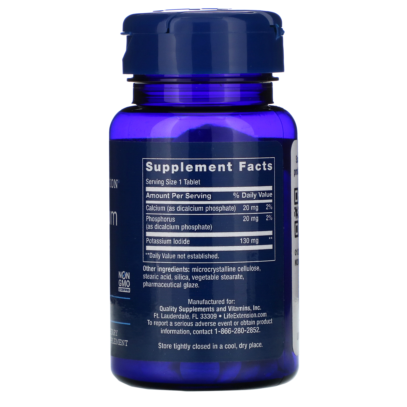 Life Extension, Comprimidos de Iodeto de Potássio, 130 mg, 14 Comprimidos - Imagem 2