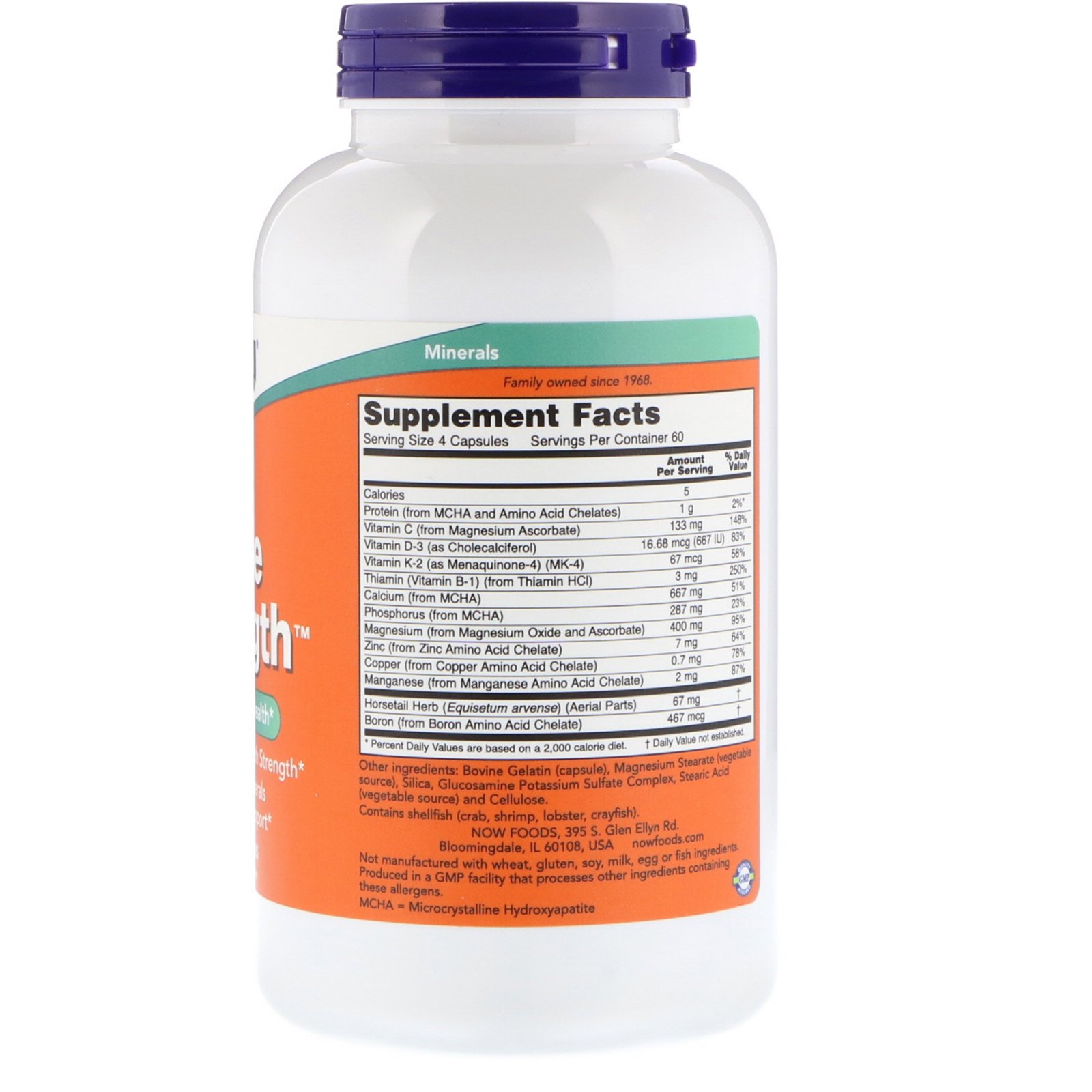 Now Foods, Bone Strength, 240 Cápsulas - Imagem 2