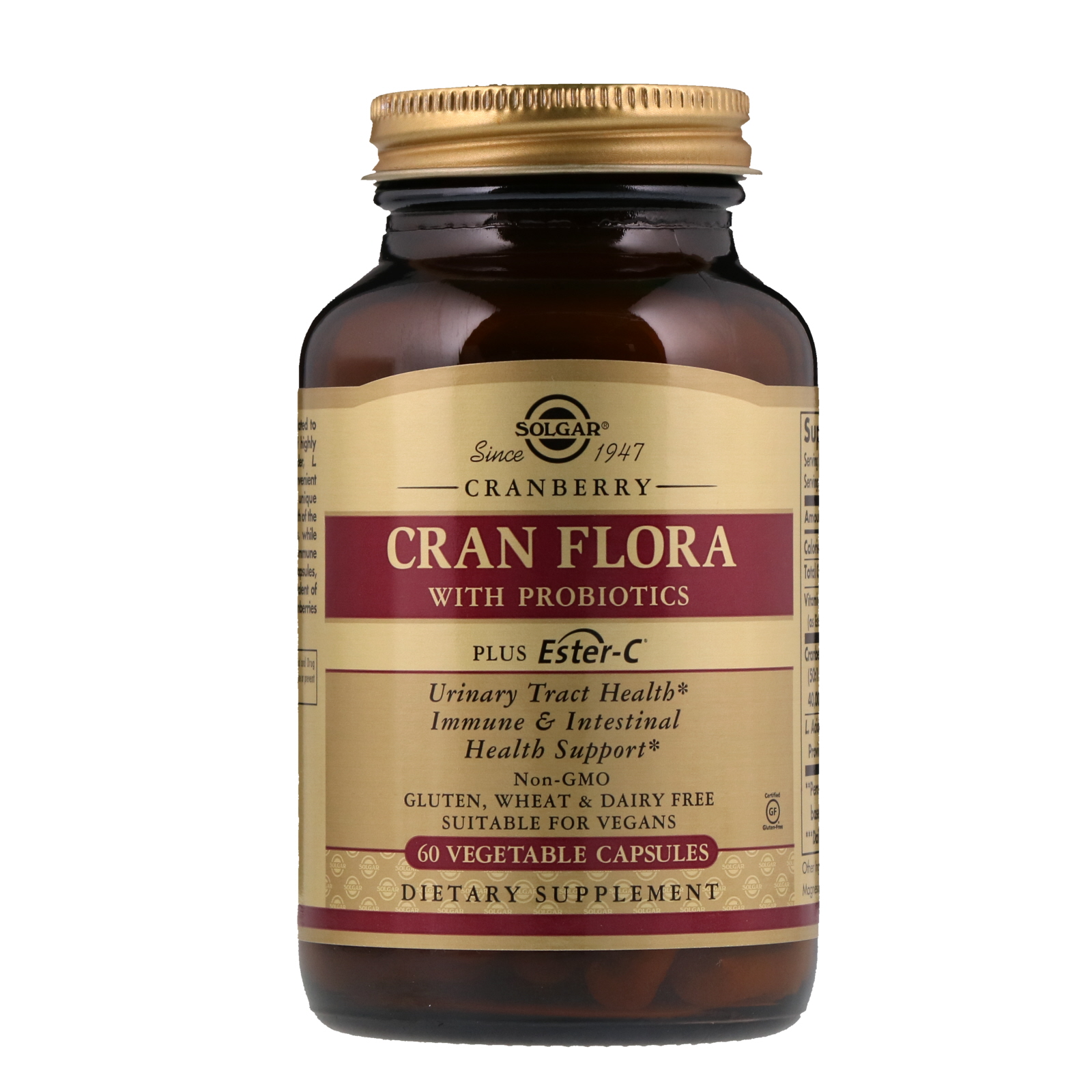 Solgar, Cran Flora, com Probióticos, 60 Cápsulas Vegetais - Imagem 4