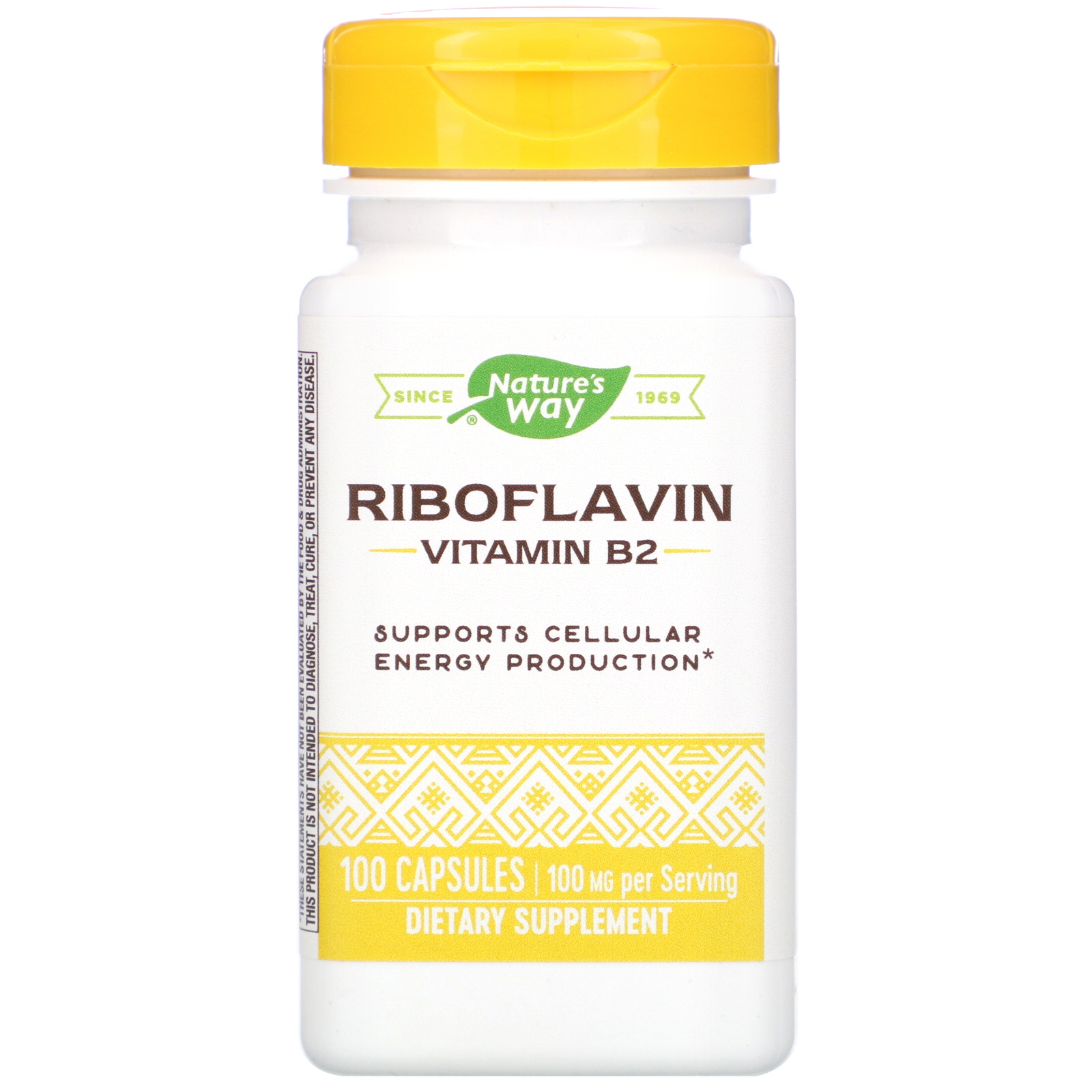 Nature's Way, Vitamina B2, 100 mg, 100 Cápsulas