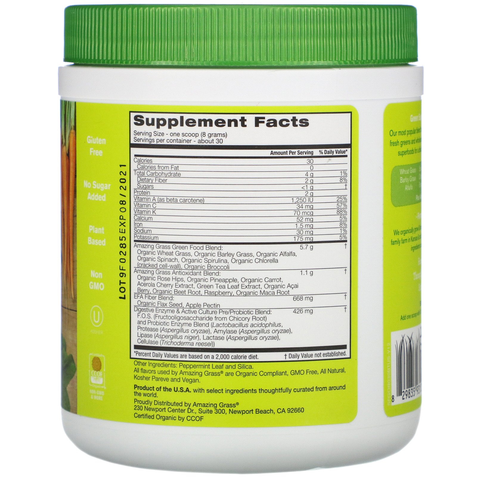 Amazing Grass, Superalimento Verde, O Original, 240 g (8,5 oz) - Imagem 2