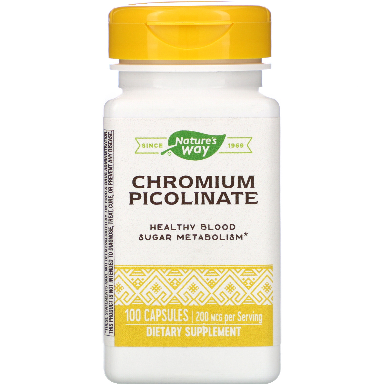Nature's Way, Picolinato de cromo, 200 mcg, 100 Cápsulas