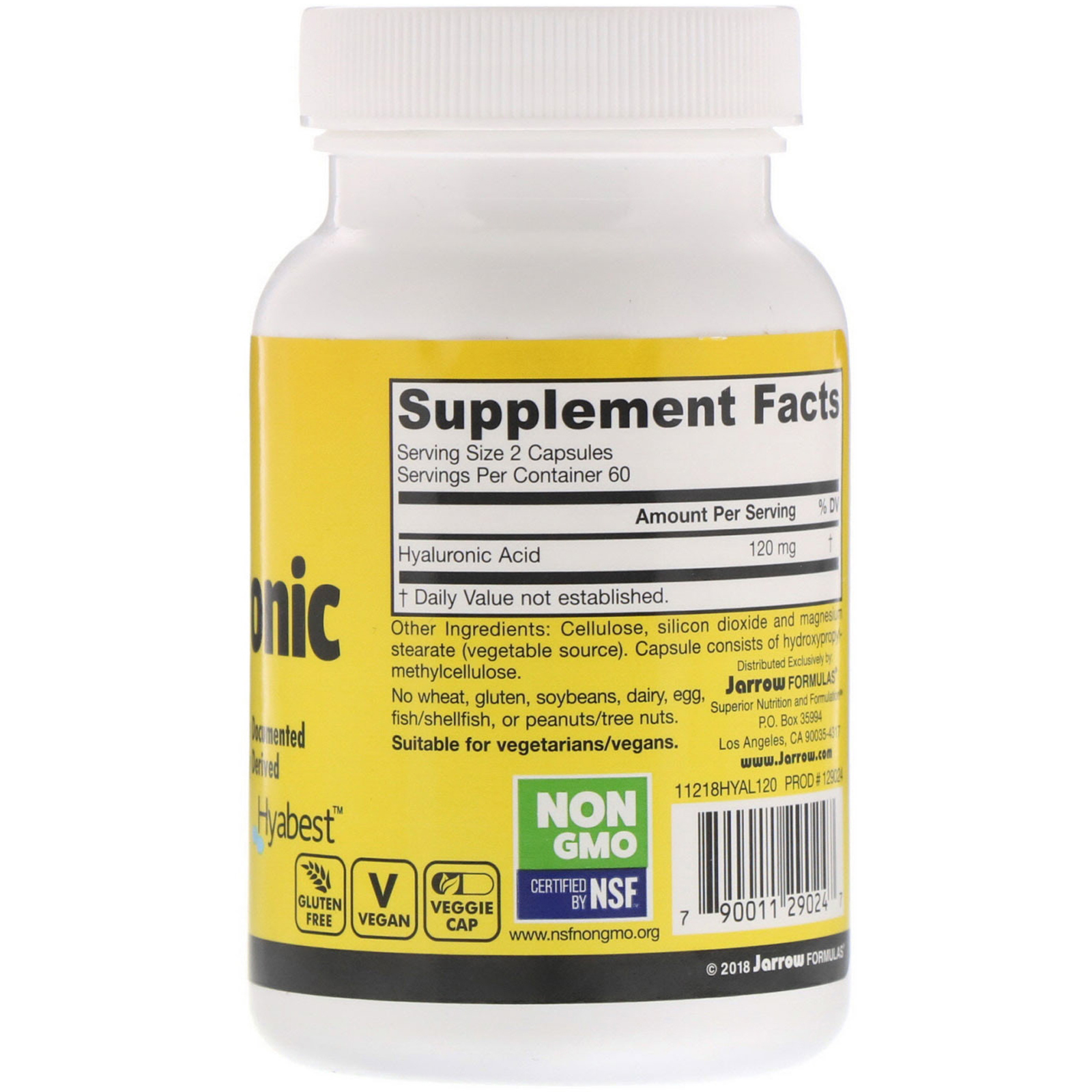 Jarrow Formulas, Ácido Hialurônico, 50 mg, 120 Cápsulas Vegetais - Imagem 2