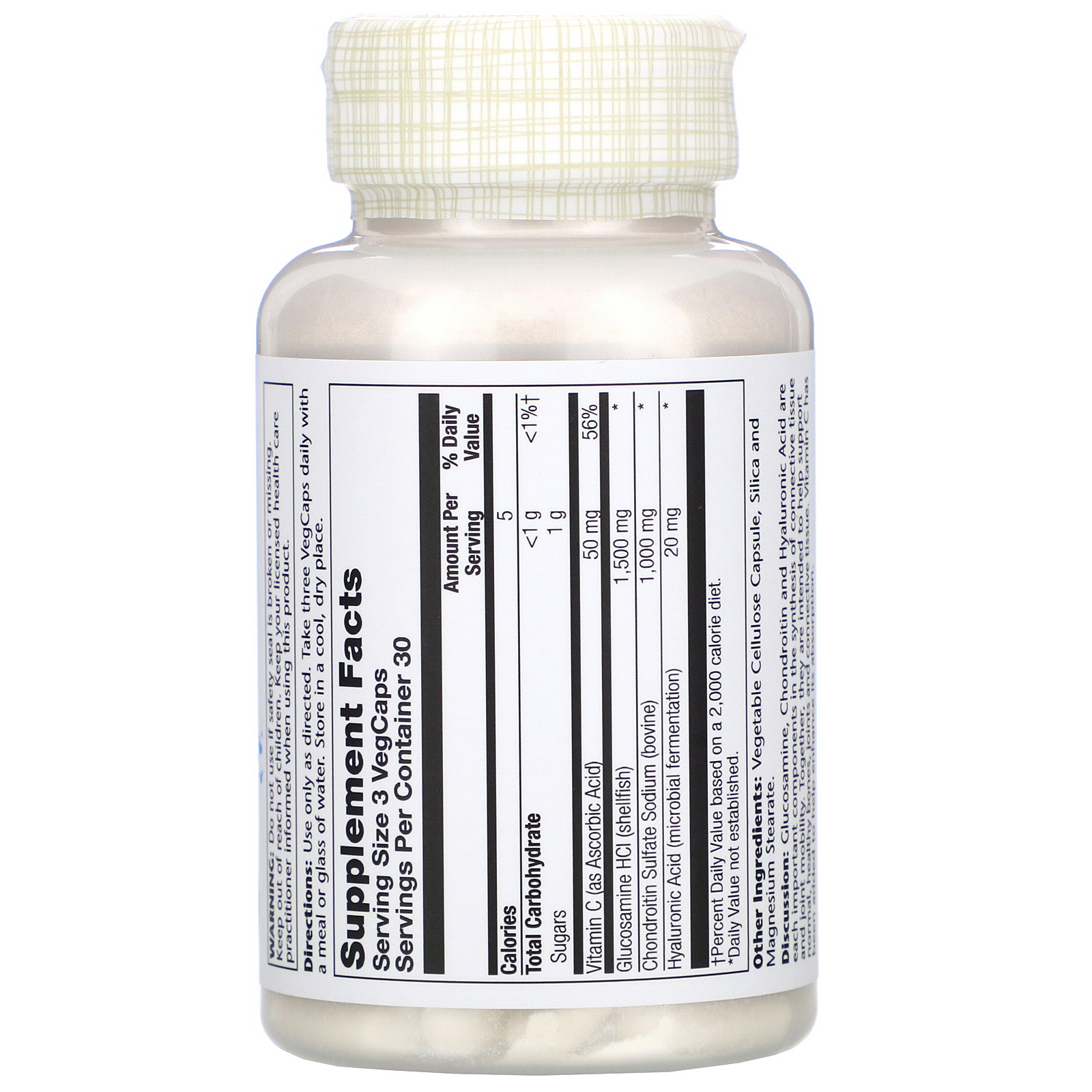 Solaray, Glucosamine Chondroitin Hyaluronic Acid, 90 VegCaps - Imagem 2