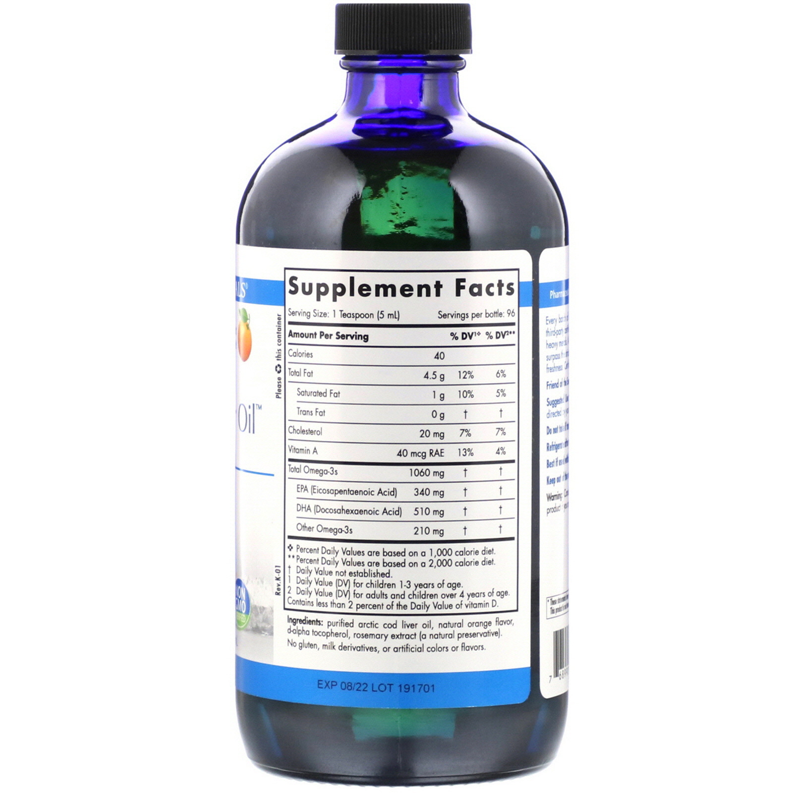 Nordic Naturals, Arctic Cod Liver Oil, Orange , 16 fl oz (473 ml) - Imagem 2