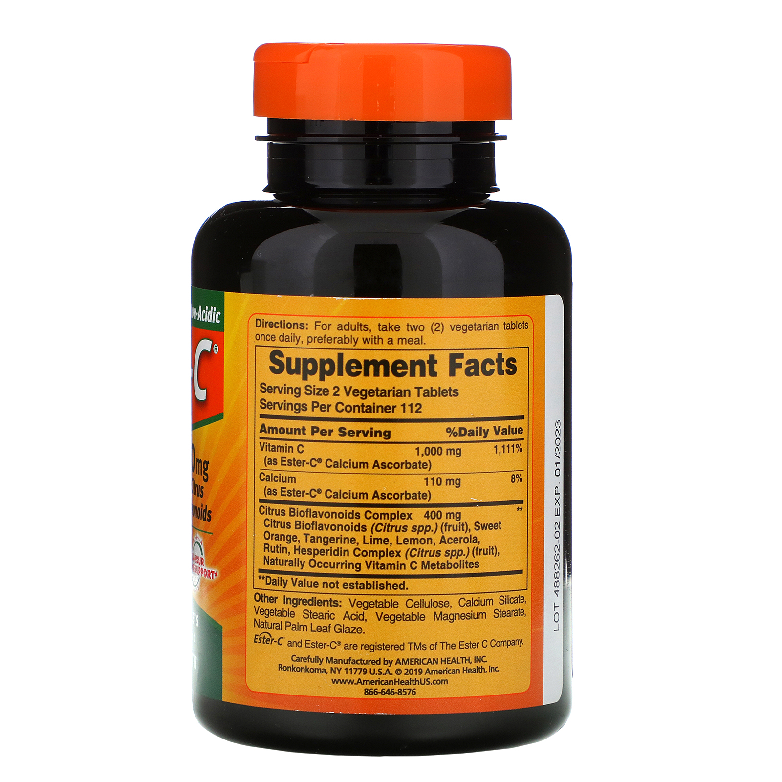 American Health, Ester-C com Bioflavonoides Cítricos, 500 mg, 225 Comprimidos Vegetais - Imagem 2