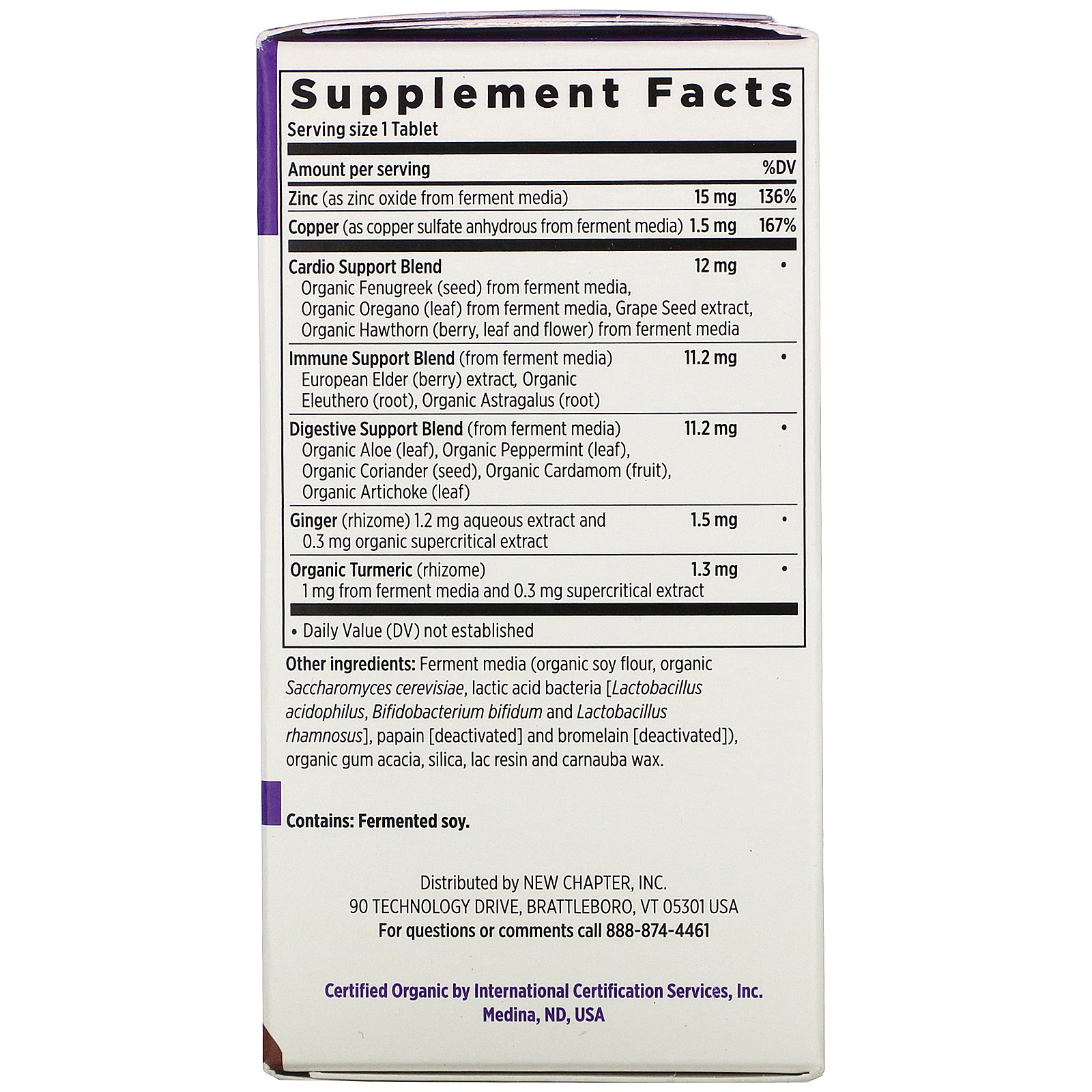 New Chapter, Fermented Zinc Complex, 60 Vegetarian Tablets - Imagem 2