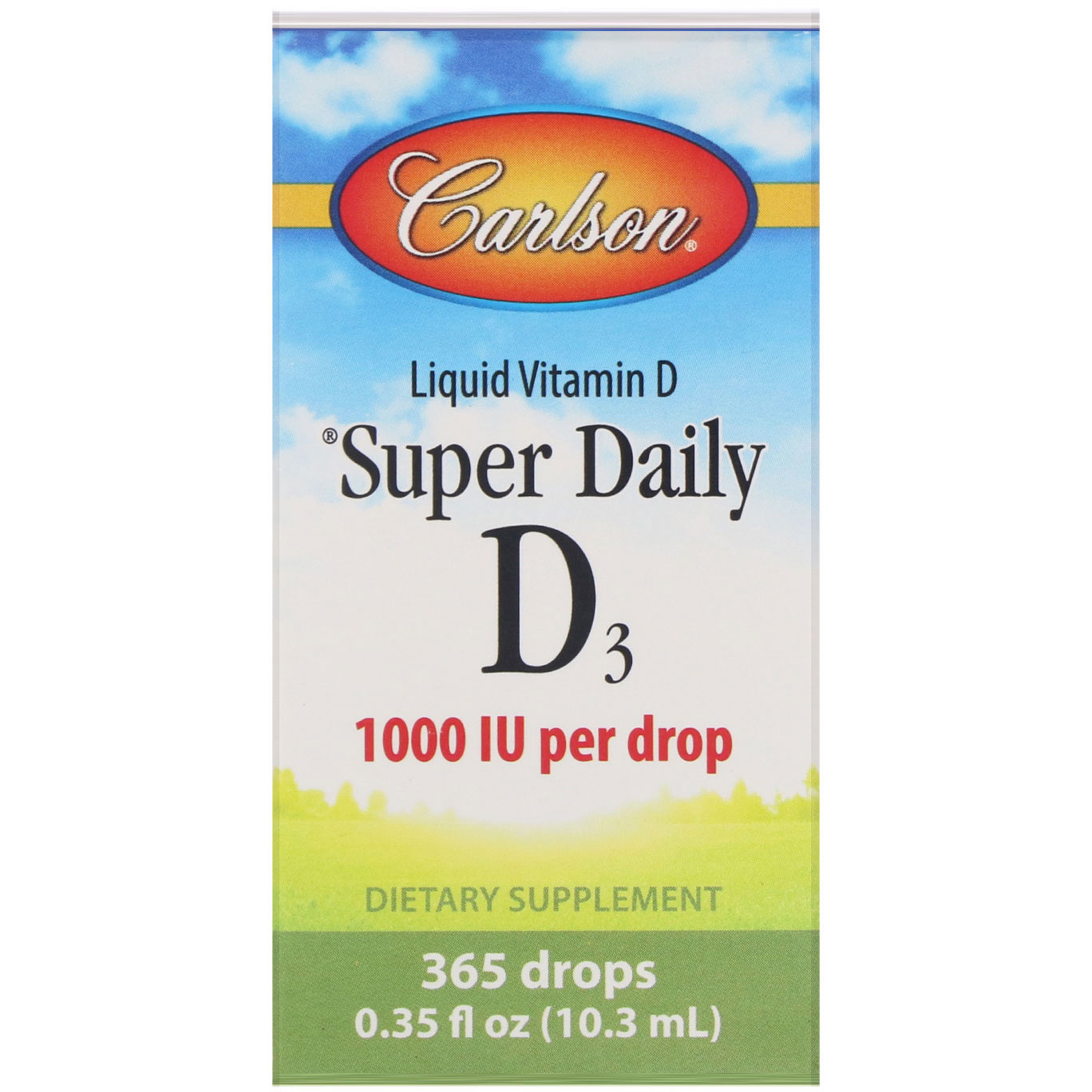 Carlson Labs, Super Daily D3, 1.000 UI, 10,3 ml (0,35 fl oz)