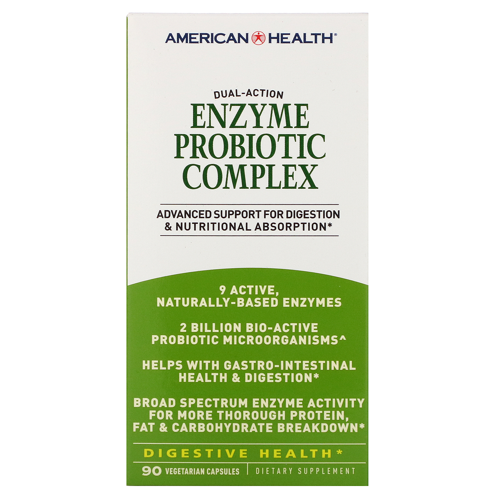 American Health, Complexo Probiótico de Enzimas, 90 Cápsulas Vegetarianas