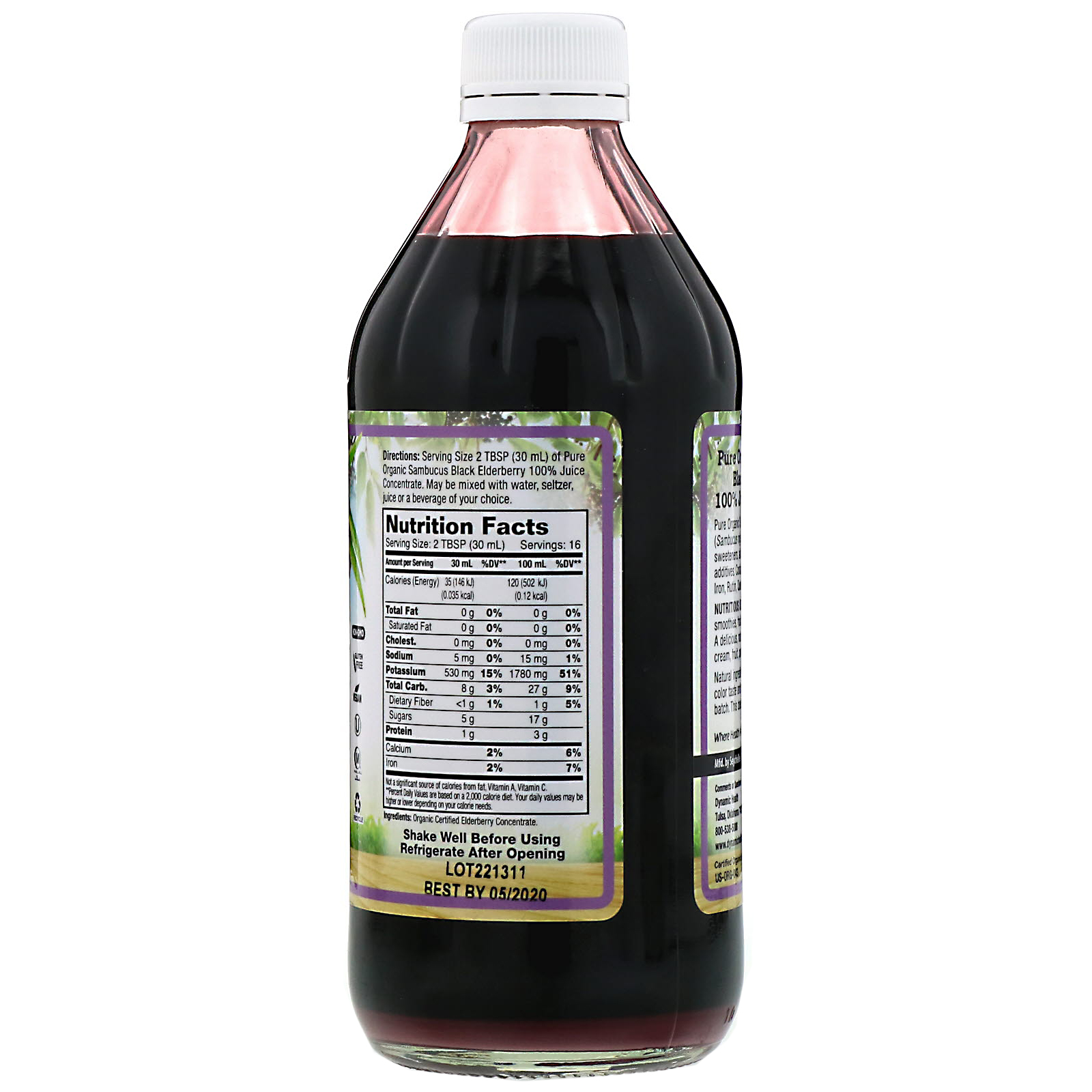 Dynamic Health Laboratories, Sambucus Sabugueiro Negro, Puro, Suco 100% Concentrado, Não Adoçado, 473 ml (16 fl oz) - Imagem 2