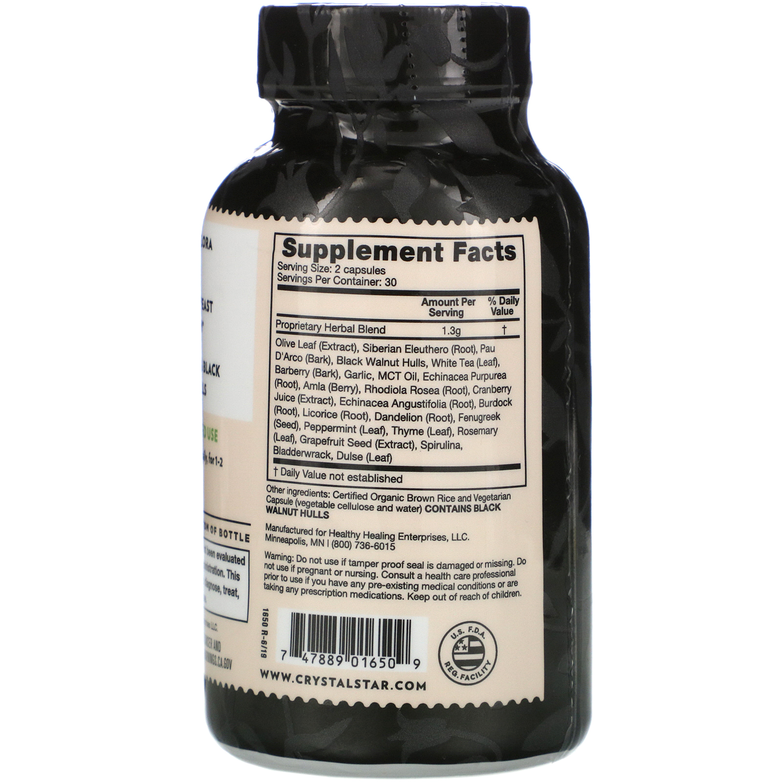 Crystal Star, Candida Balance, 60 Cápsulas Vegetais - Imagem 2