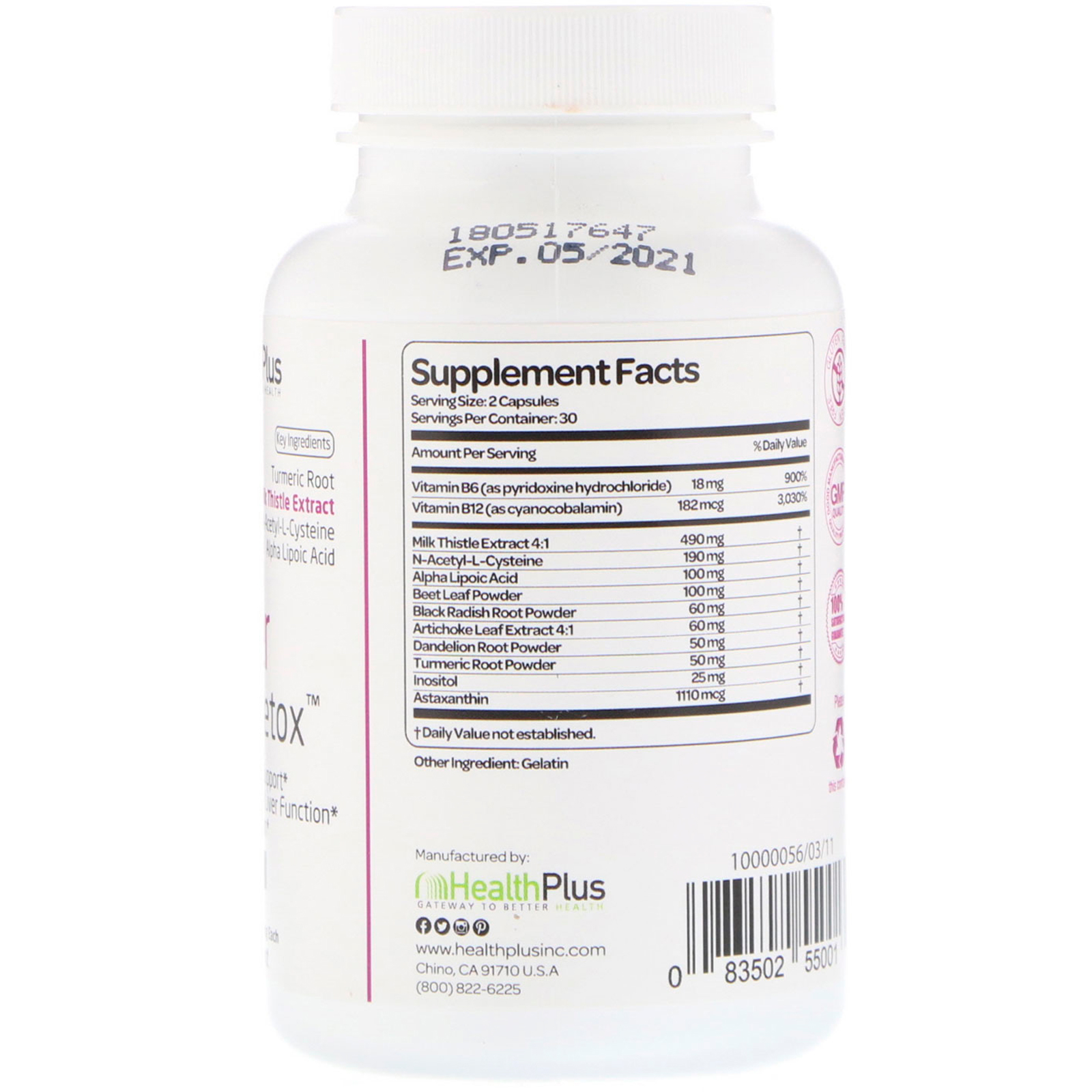 Health Plus, Liver Detox, 60 Capsules - Imagem 2