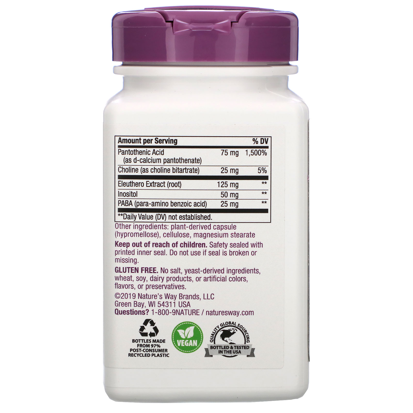 Nature's Way, B-Stress Formula, 100 Vegan Capsules - Imagem 2