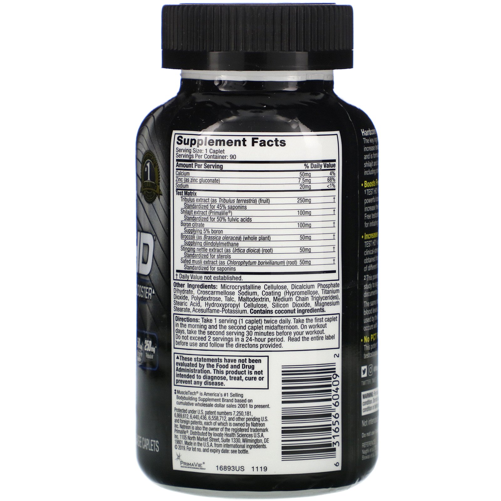 Muscletech, Performance Series, Test HD, Hardcore Testosterone Booster, 90 Cápsulas de Liberação Rápida - Imagem 2