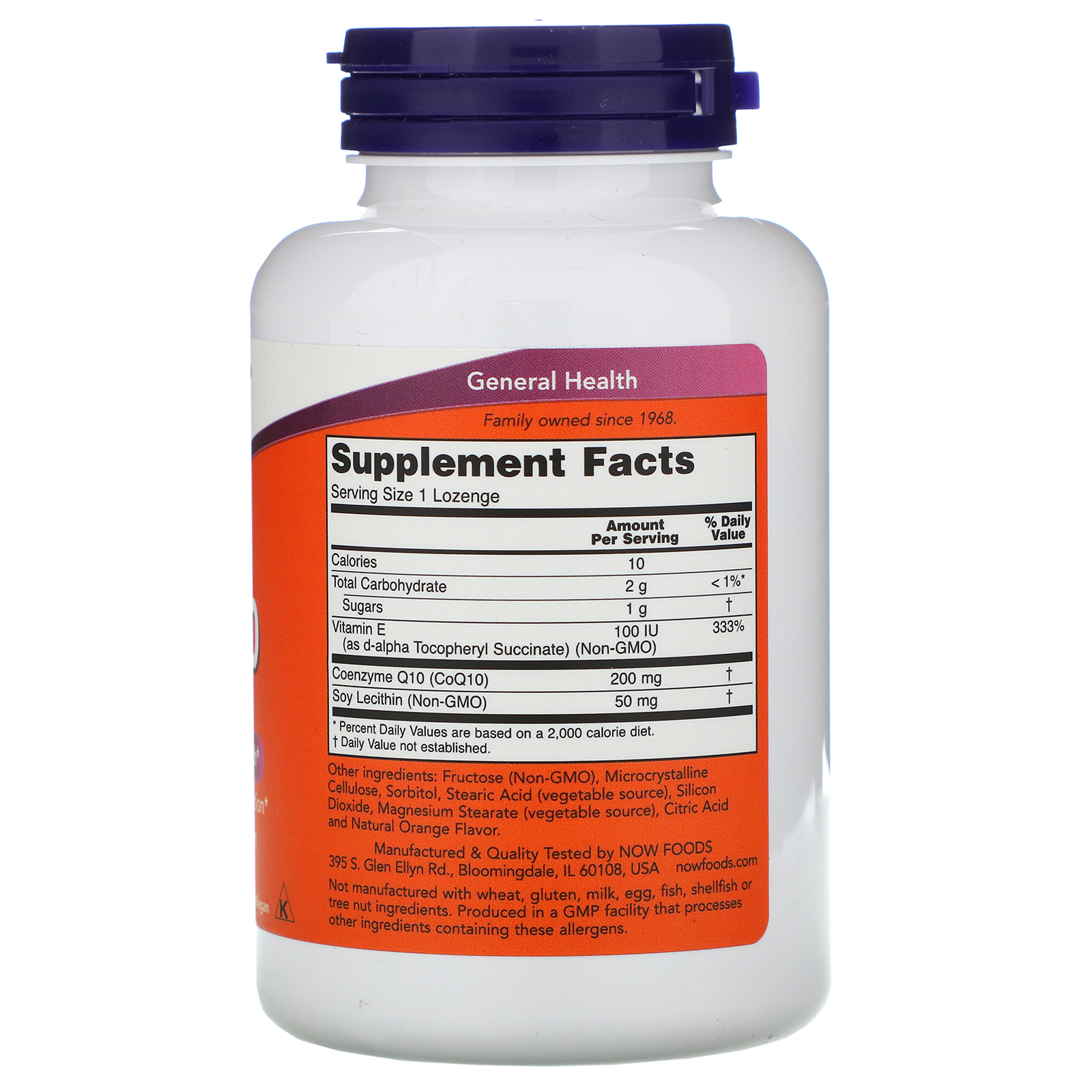 Now Foods, CoQ10 Mastigável, 200 mg, 90 Pastilhas - Imagem 2